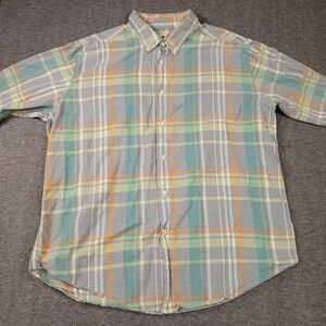Life Khaki Men's Size XL Pastel Plaid Button Down Long Sleeve Shirt